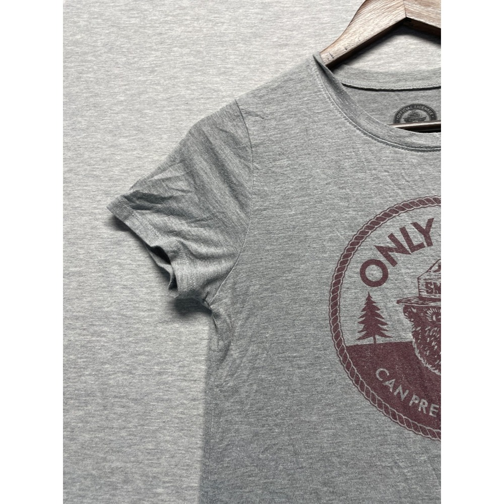Smokey The Bear T Shirt Womens Medium Heather Gray Only You Can Prevent Wildfire - Picture 2 of 13